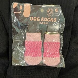 Dog Socks Non-Skid Pink